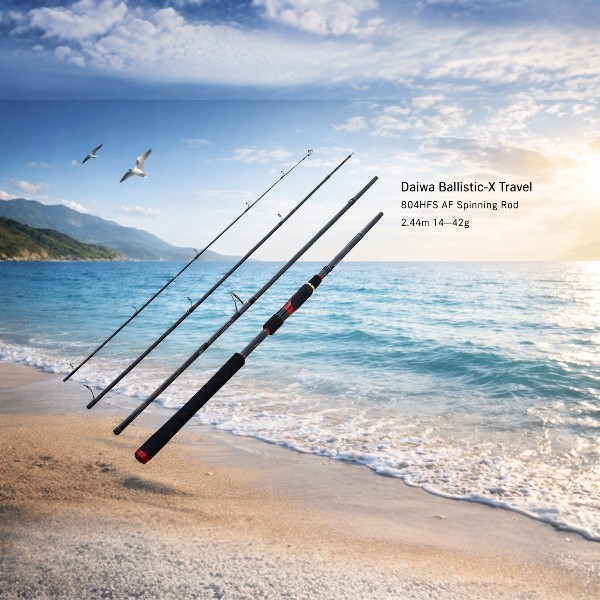 Daiwa Ballistic-X Travel 804HFS AF Spinning Rod 2.44m