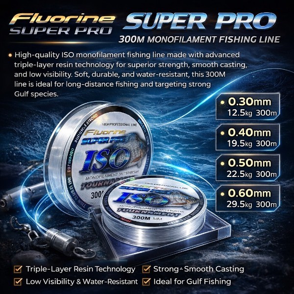 Fluorine Super Pro ISO 300M Monofilament Fishing Line