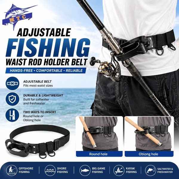 Adjustable Fishing  Rod Holder Belt